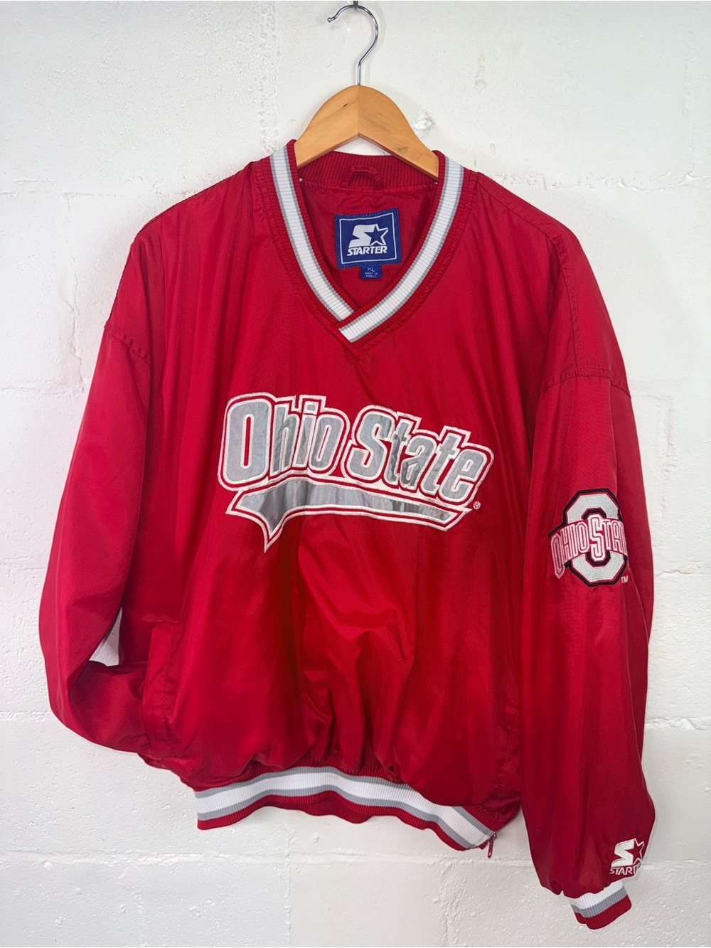 Starter Ohio State Buckeyes Vintage Starter Pullover Jacket Pullover Jacket Red